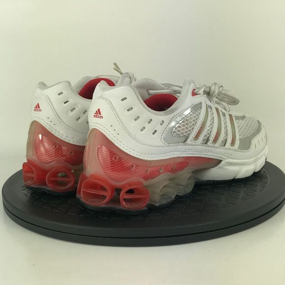 Adidas Bounce White/Red Athletic Running Shoes 381060 Women's Size 7 (6Y) - Picture 5 of 12